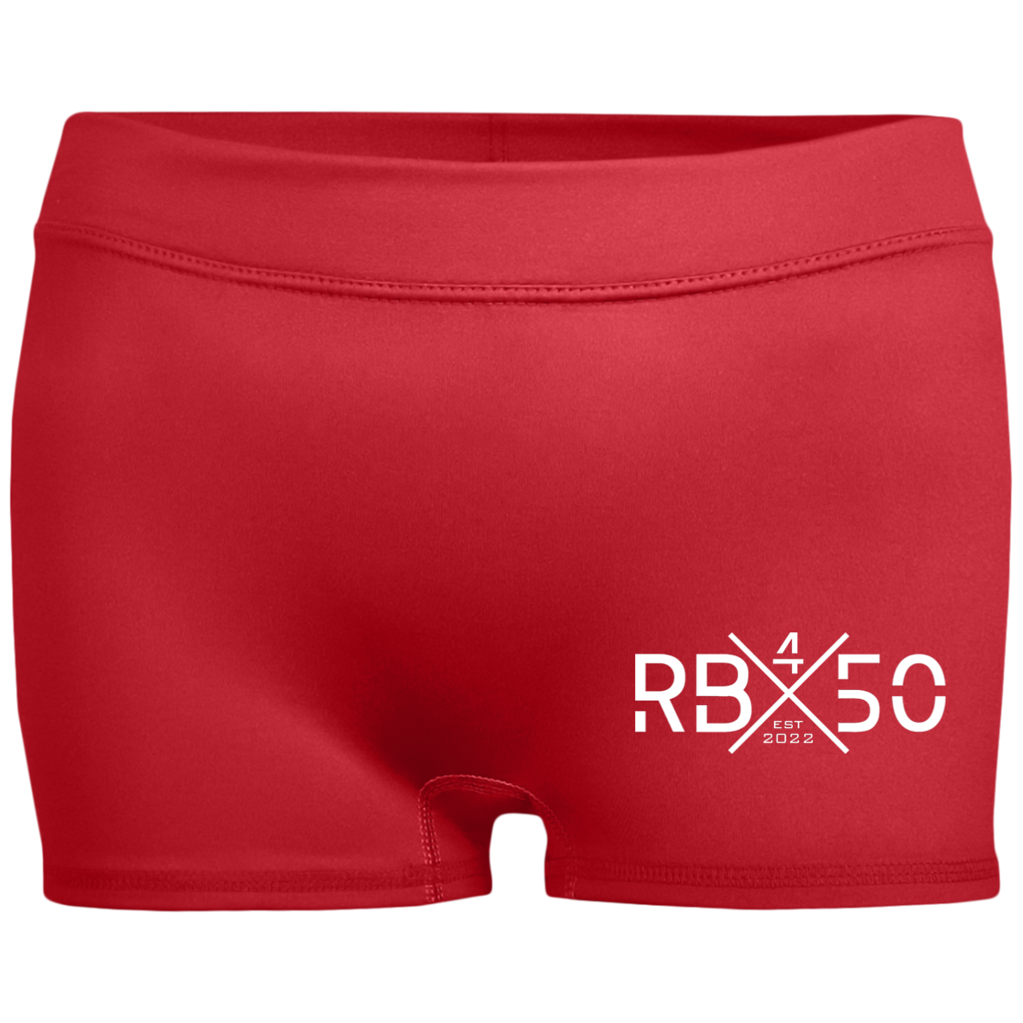 RB450 LOGO Ladies' Fitted Moisture-Wicking 2.5 inch Inseam Shorts
