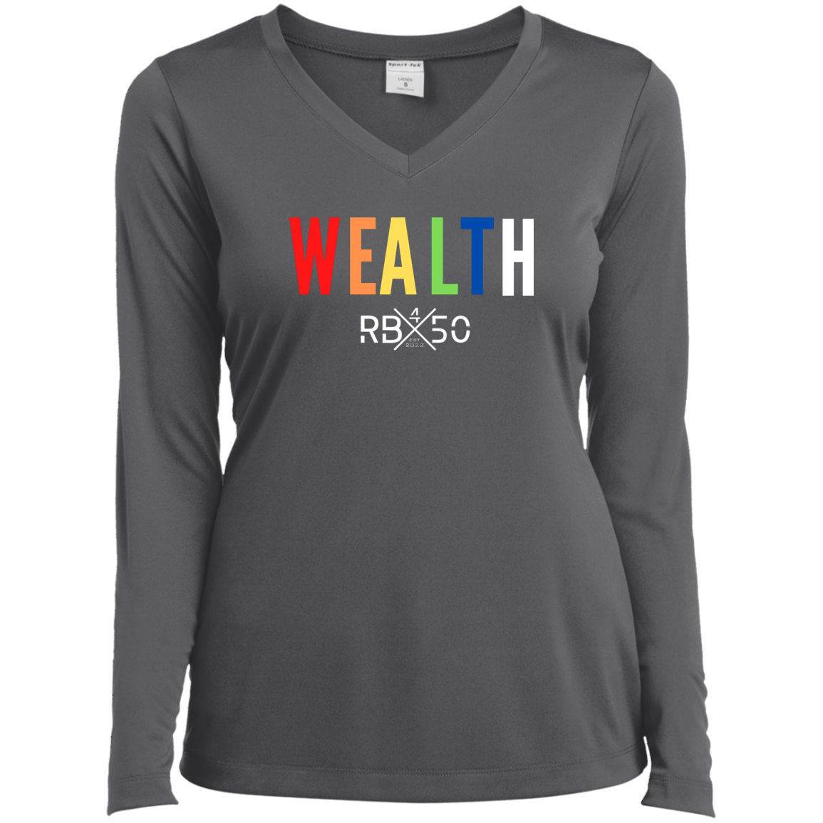 RB450 WEALTH Ladies’ Long Sleeve Performance V-Neck Tee