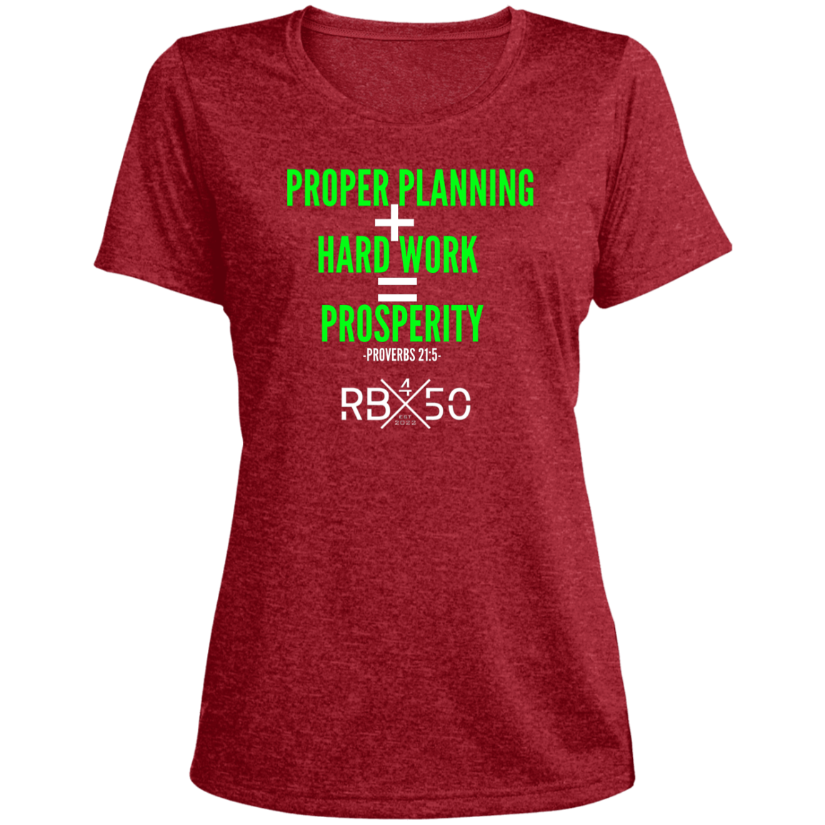RB450 PROSPER Ladies' Heather Scoop Neck Performance Tee