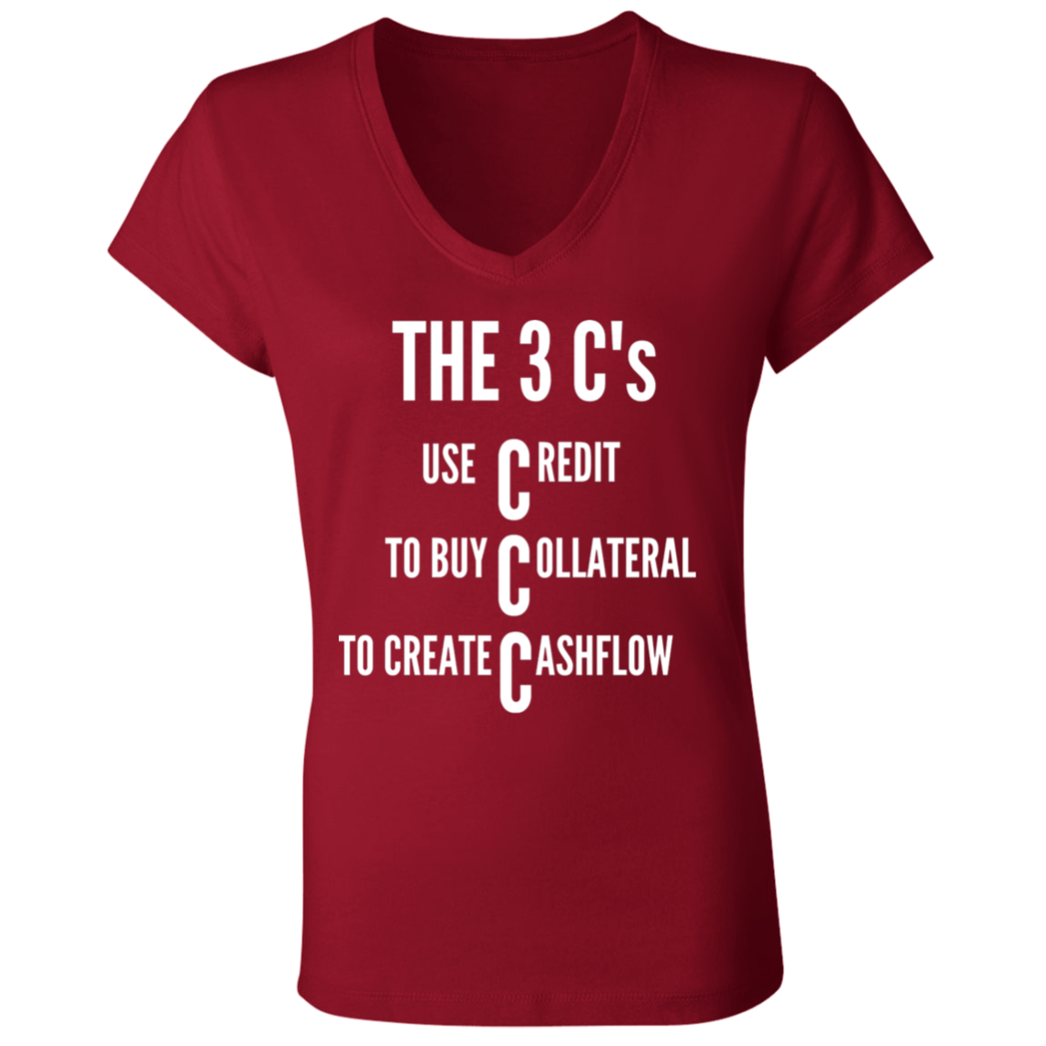 RB450 3C's Ladies' Jersey V-Neck T-Shirt
