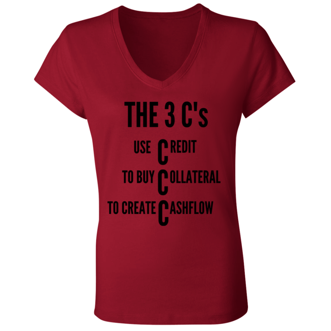 RB450 3C's Ladies' Jersey V-Neck T-Shirt