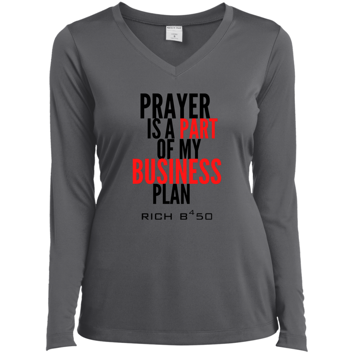 RB450 PRAYER-B Ladies’ Long Sleeve Performance V-Neck Tee